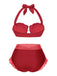 Bikini sirena conchiglia scollo all'americana lavanda anni '70