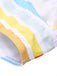 Costume da bagno intero a righe arcobaleno multicolore anni '60