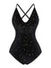 Costumi stella spalline incrociate in velluto nero anni '60