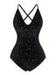 Costumi stella spalline incrociate in velluto nero anni '60