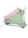 Set Bikini patchwork a vita alta scollo a V verde anni '70