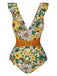 Costumi multicolore cintura anello floreale anni '50
