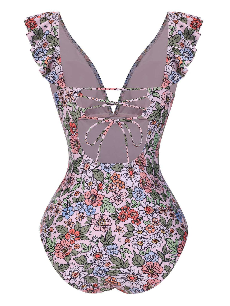 Costumi multicolore cintura anello floreale anni '50
