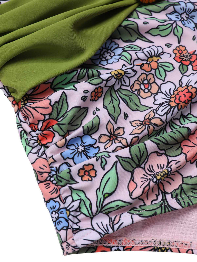 Costumi multicolore cintura anello floreale anni '50
