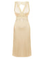 Pigiama in pizzo raso con scollo a V beige anni '50