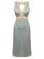 Pigiama in pizzo raso con scollo a V grigio blu anni '50
