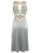 Pigiama in pizzo raso con scollo a V grigio blu anni '50