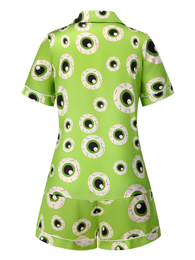 Pigiama a forma di bulbo oculare Halloween verde anni '70