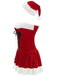 Abito da Babbo Natale in peluche con lacci e spalline rosso anni '70