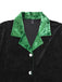 Pigiama in velluto scintillante con colletto a tacca verde e nero anni '60