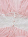 Vestaglia rosa in pizzo plissettato a rete anni '30