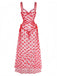 Camicia da notte a rete a cuore con spalline rosso anni '30
