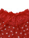 2PCS Pigiama a cuore e volant San Valentino rosso anni '60