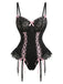 [Prevendita] Completo intimo con corsetto in pizzo e calze a rete nero anni '60