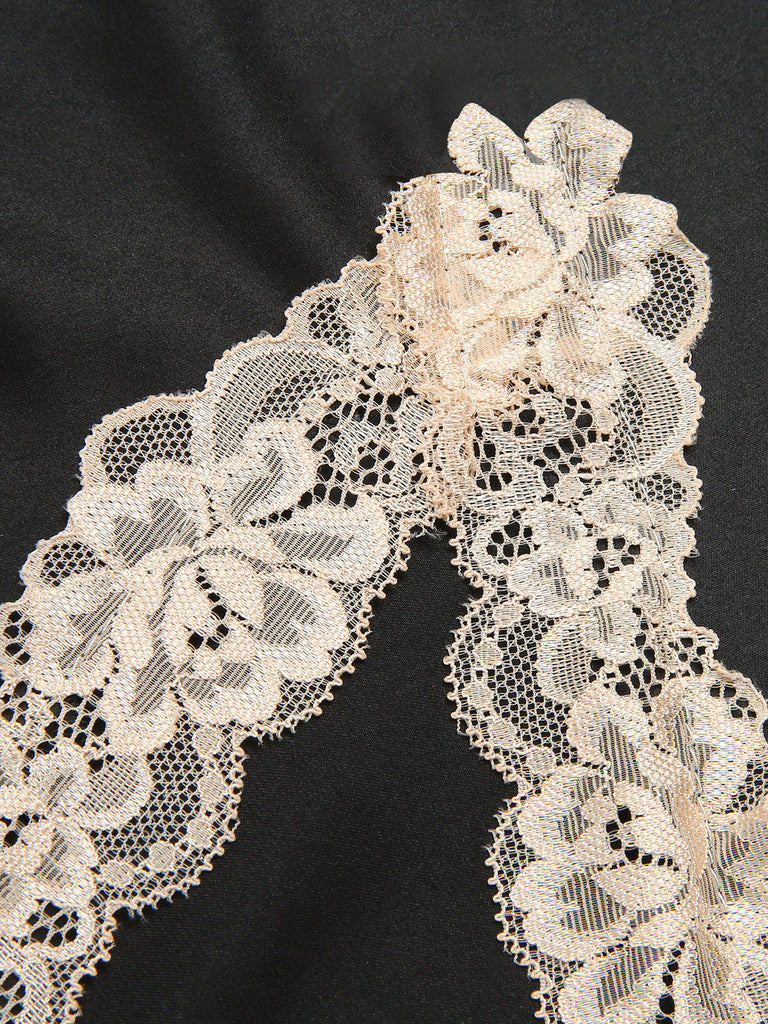 Pigiama in pizzo spalline sottili patchwork anni '50