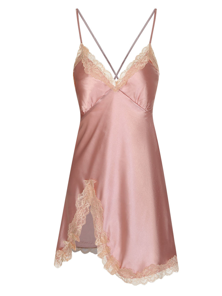 Pigiama in pizzo spalline sottili patchwork anni '50