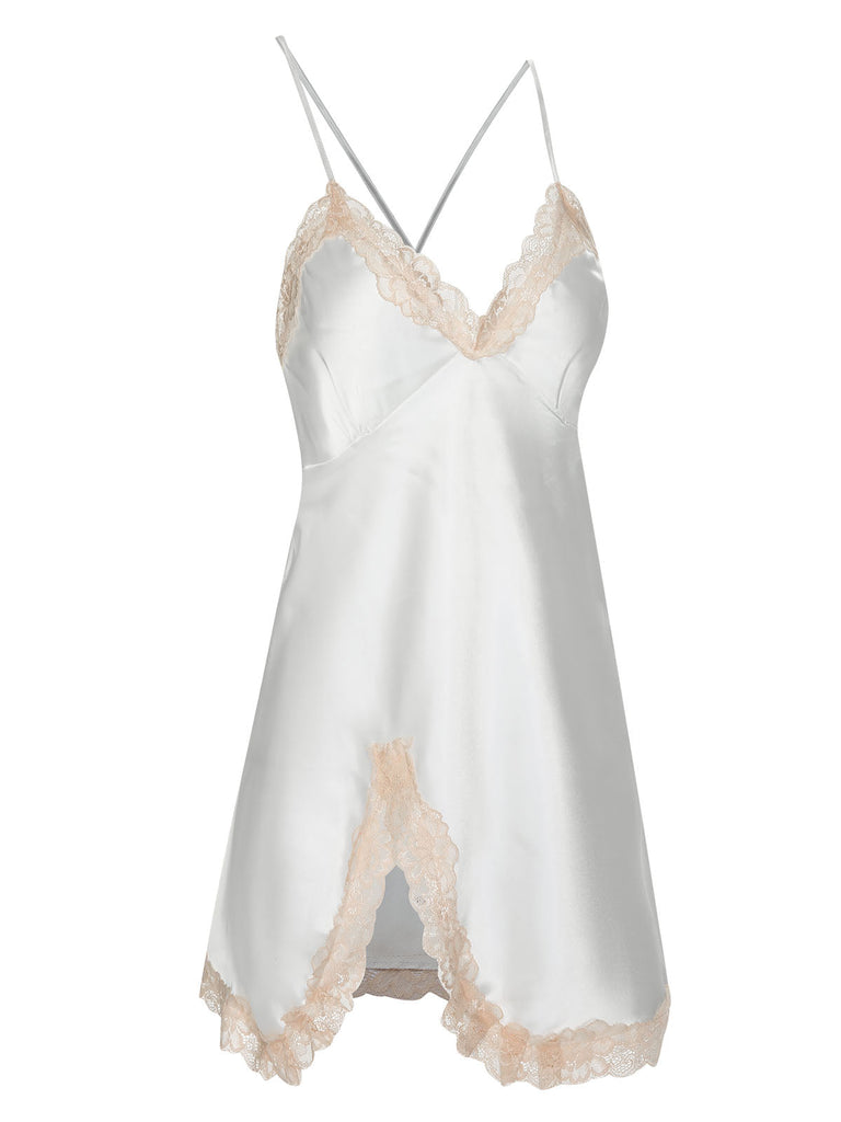 Pigiama in pizzo spalline sottili patchwork anni '50