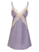 Pigiama in pizzo e raso patchwork lavanda anni '40