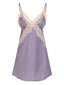 Pigiama in pizzo e raso patchwork lavanda anni '40