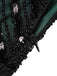 Abito jazz con frange e paillettes verde scuro anni '20