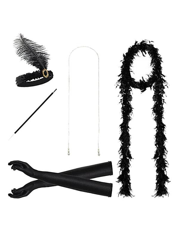 Set di costumi flapper nero anni '20