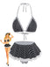 Set-Bikini-Nero-Anni '60-a-Pois-in-Pizzo-Con-Scollo-All'americana