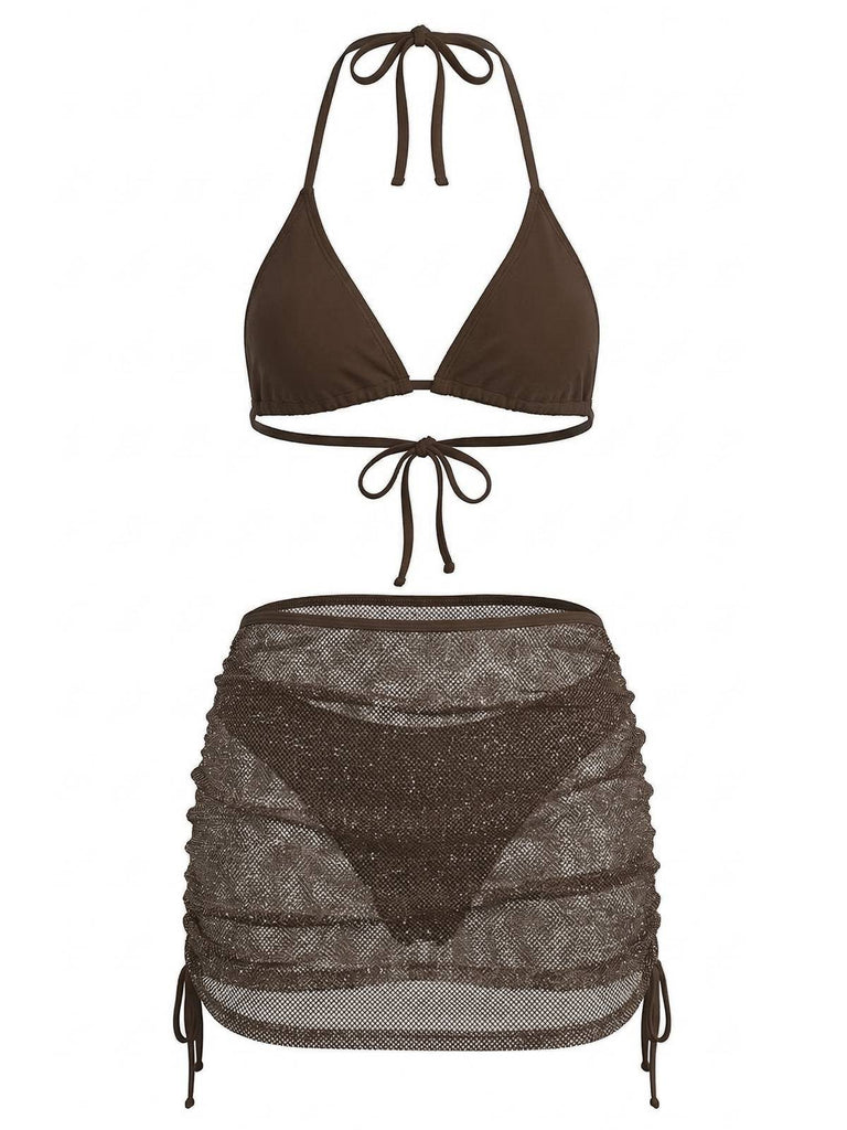 Set-Bikini-marrone-con-Scollo-All'americana-e-Copricostume-in-Crochet-Anni '40