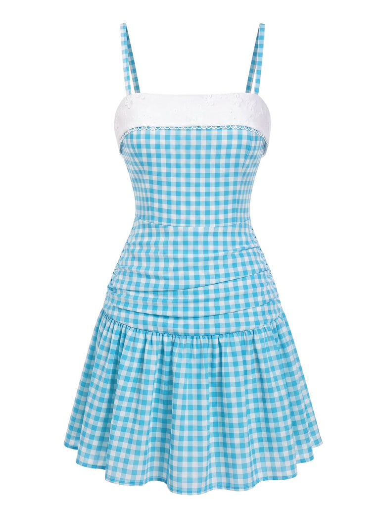 [Prevendita] Abito Patchwork a Quadri Azzurro Anni '60