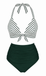 [Prevendita] Set bikini verde anni '50 a righe arricciato con scollo all'americana
