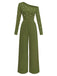 Tuta-lunga-verde-anni_30-monospalla-con-dettagli-in-perle-a-maniche-lunghe
