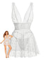 Lingerie bianco anni '60 in pizzo con cuori e pois