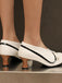 Scarpe con tacco spesso e punta tonda in PU con fiocco