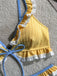Set Bikini a Fascia Arricciato & Copricostume a Gonna Floreale in Rete Anni '80 5