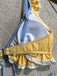 Set Bikini a Fascia Arricciato & Copricostume a Gonna Floreale in Rete Anni '80 6