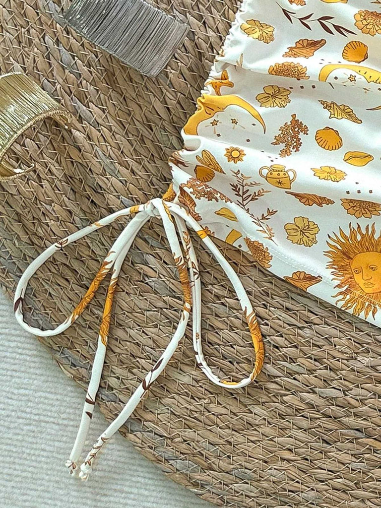 Set Bikini Floreale Tropicale con Allacciatura al Collo e Incrocio Anni '40 6