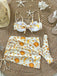 Set Bikini Floreale Tropicale con Allacciatura al Collo e Incrocio Anni '40 4
