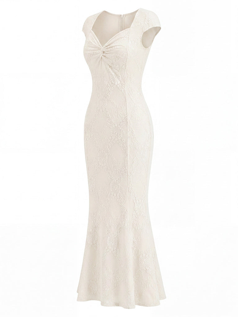 [Pre-Sale] Yellow 1970s Lace Mermaid Dress 3