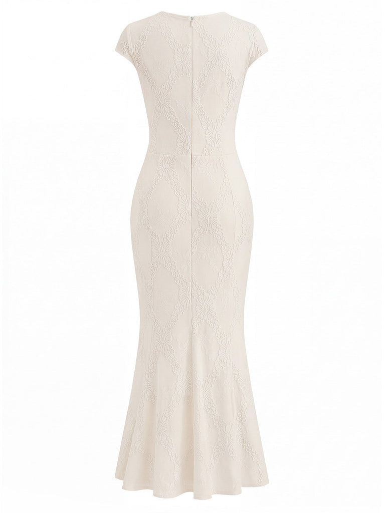 [Pre-Sale] Yellow 1970s Lace Mermaid Dress 4