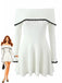 Abito in pizzo a maglia con spalle scoperte bianco anni '70