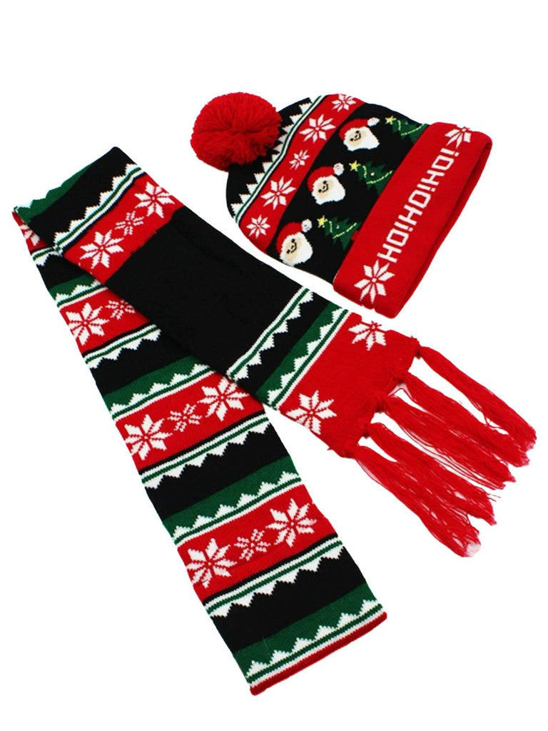 Set di cappello e sciarpa lavorati a maglia per Natale
