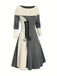 Abito con spalle scoperte e lacci color block anni '40
