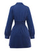 Abito camicia a righe con scollo a V blu anni '60