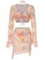 4PCS Set costumi con gonna floreale anni '50