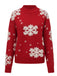 Maglione con fiocco di neve a collo alto in pile natalizio anni '40