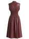 Abito Borgogna in Ecopelle Cap Sleeve Waisted Anni '40 3