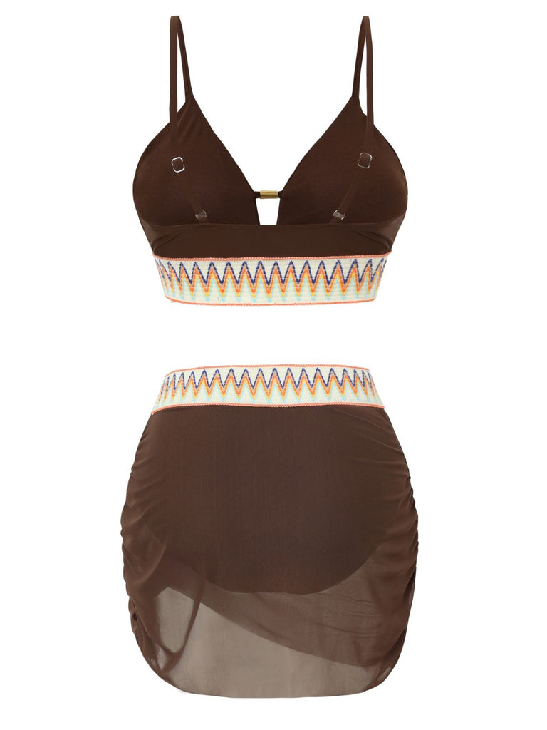 Set Tankini Chevron in Rete Patchwork Anni '40 5