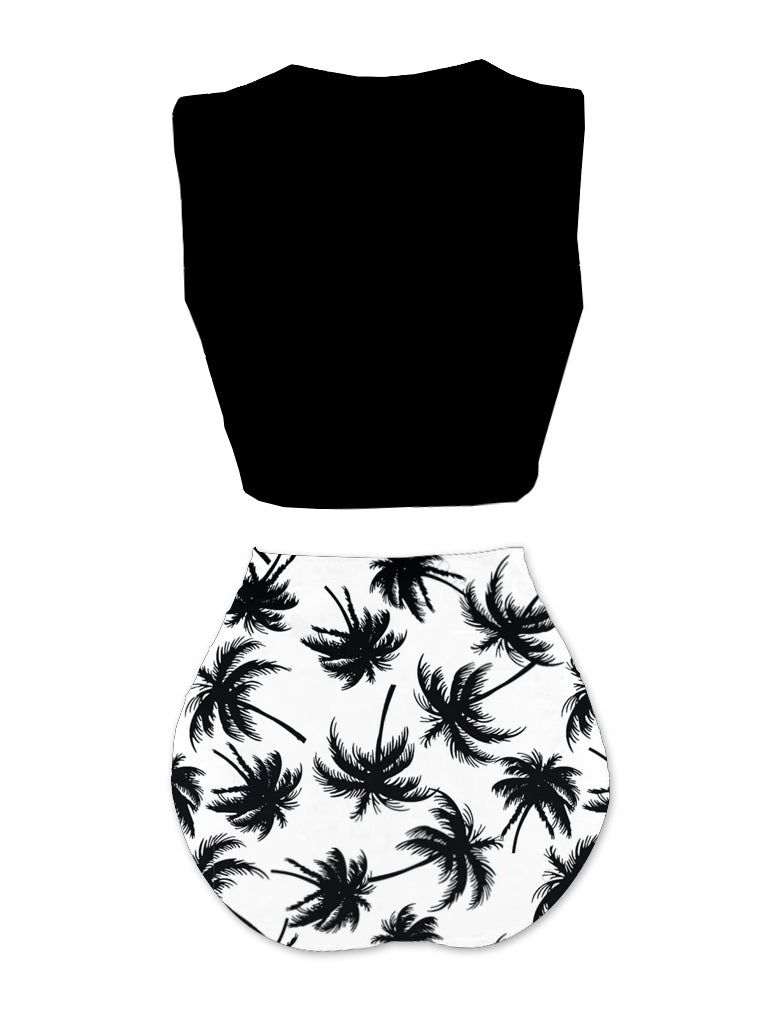 [Prevendita] Set tankini con spiaggia e scheletro bianco anni '80