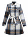 Abito camicia a quadri con cintura multicolore anni '60