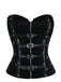 Top corsetto punk con borchie nero anni '80