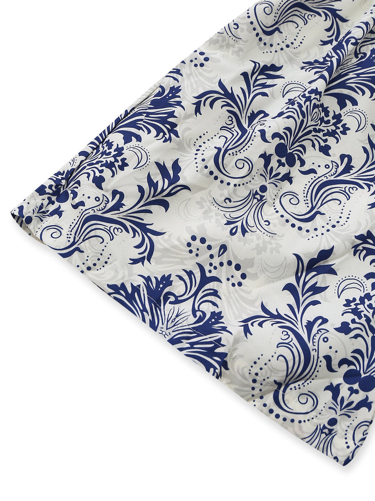 Tuta Corta Blu Baroque Arricciato Suspender Anni '70 5